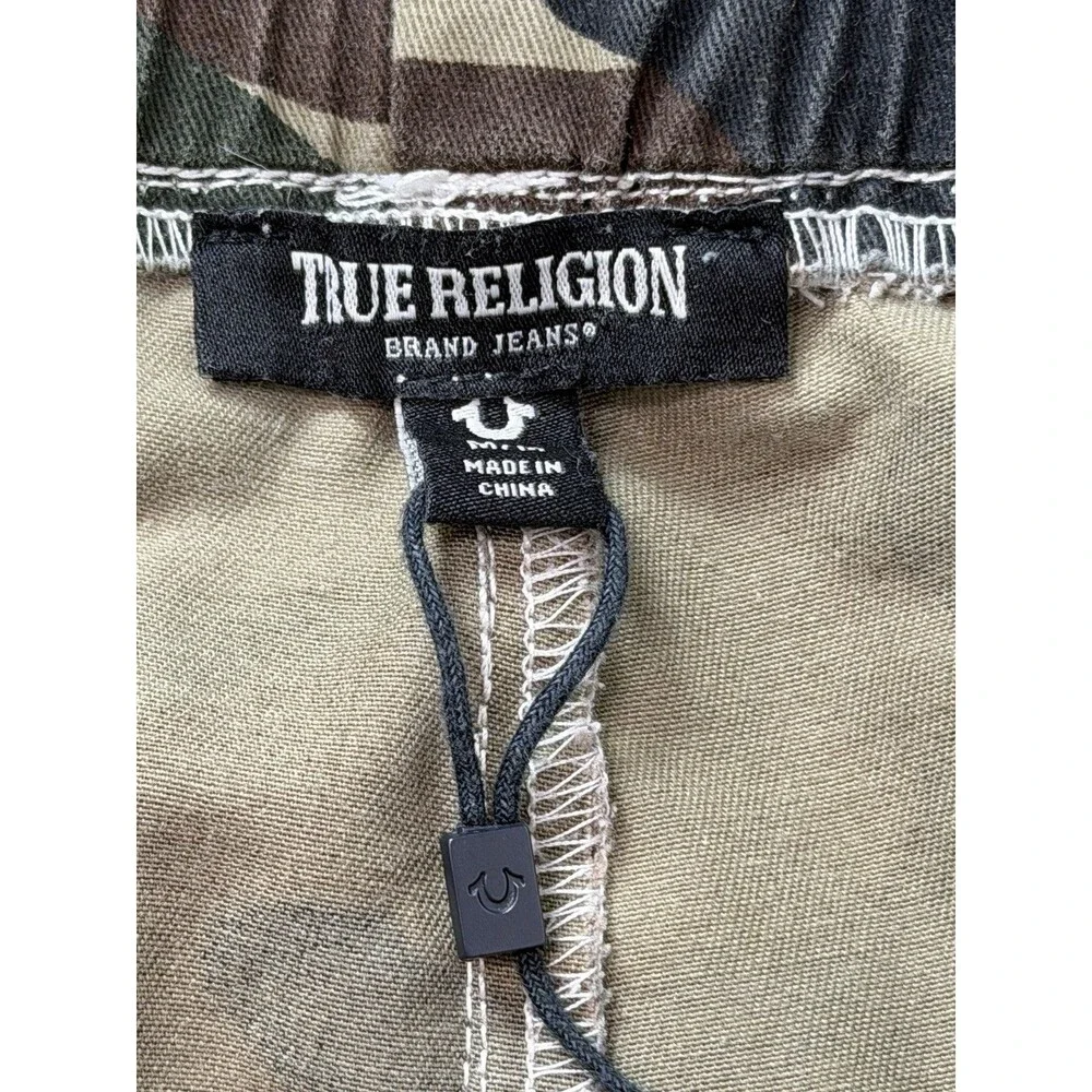 True Religion Men’s Camo Cargo Jogger Pants Size Large Green Brown Hunting
